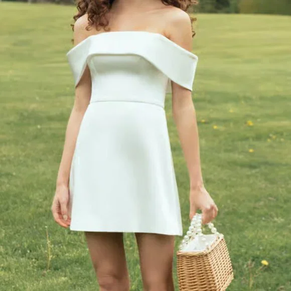 Jenny Yoo Macy Mini Dress Ivory 4 NWT - Picture 4 of 5